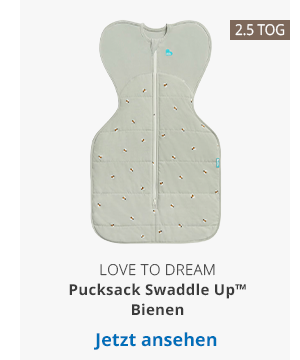 Love to Dream  - Pucksack Swaddle Up™ 2.5 TOG olive / Bienen
