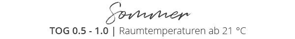 Sommer | TOG 0.5 - 1.0 | Raumtemperaturen ab 21 °C