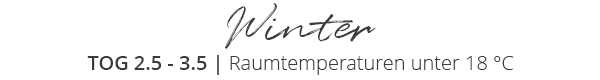 Winter | TOG 2.5 - 3.5 | Raumtemperaturen unter 18 °C