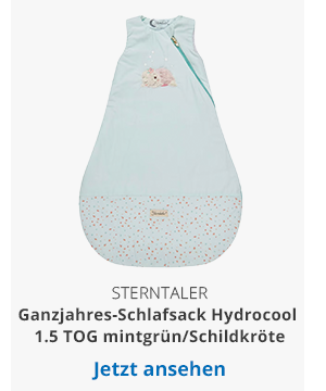 Sterntaler   Ganzjahres-Schlafsack Hydrocool 1.5 TOG mintgrün / Schildkröte Sally
