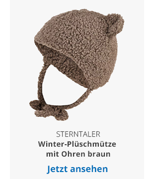 Sterntaler  Winter-Plüschmütze mit Ohren braun