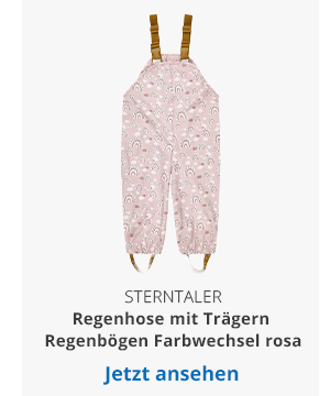 Sterntaler   Regenhose mit Trägern Regenbögen Farbwechsel rosa