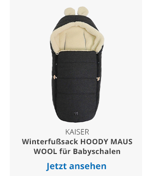 Kaiser Winterfußsack HOODY MAUS WOOL für Babyschalen dark shadow
