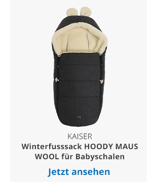 Kaiser Winterfusssack HOODY MAUS WOOL für Babyschalen dark shadow