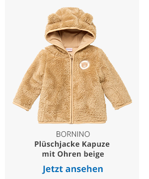 Bornino - Country Love Plüschjacke Kapuze mit Ohren beige