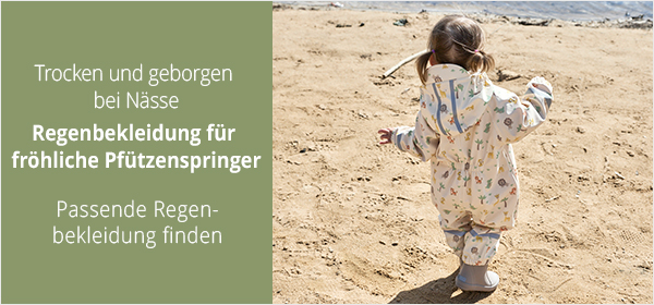 Trocken und geborgen bei Nässe Regenbekleidung für fröhliche Pfützenspringer  Passende Regenbekleidung finden →