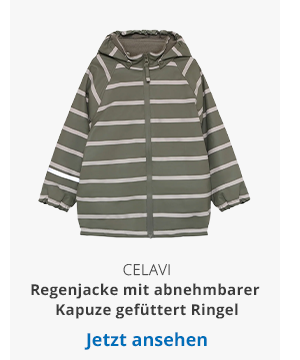 CeLaVi  Regenjacke mit abnehmbarer Kapuze gefüttert Ringel