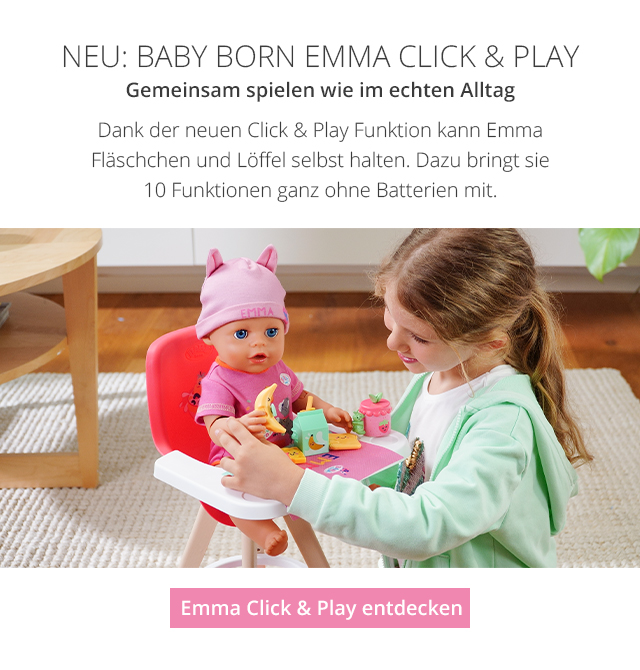 NEU: EMMA CLICK & PLAY - Gemeinsam spielen wie im echten Alltag - 10 Funktionen ganz ohne Batterien!