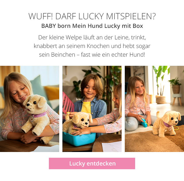 WUFF! Darf Lucky mitspielen? - Fast wie ein echter Hund. - Lucky entdecken!