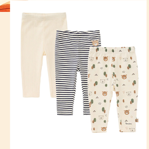 Bornino - Lieblinge  3er-Pack Leggings Tiny Forest natur/blau