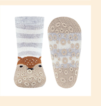Ewers  Krabbelsocken Fuchs Ringel natur/grau/beige