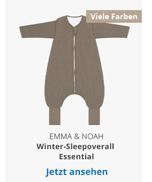 emma & noah Winter-Sleepoverall Essential mit abnehmbaren Ärmeln und Umschlag-Füsschen taupe