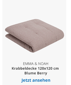 emma & noah  Krabbeldecke 120x120 cm Blume Berry
