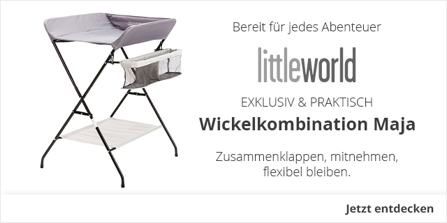 Bereit für jedes Abenteuern - littleworld - Wickelkombination Maja - Zusammenklappen, mitnehmen, flexibel bleiben.