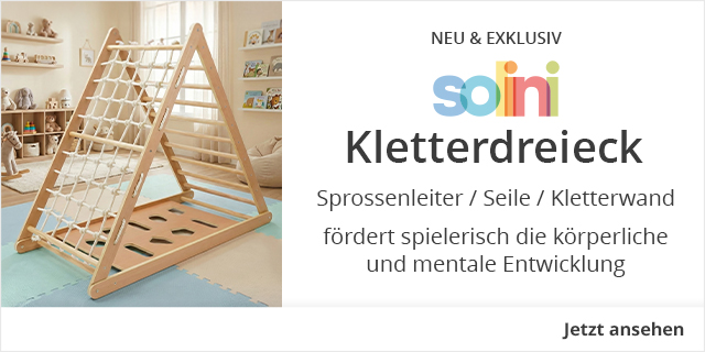NEU und EXKLUSIV - Solini  Kletterdreieck - Sprossenleiter / Seile / Kletterwand - fördert spielerisch die körperliche und mentale Entwicklung