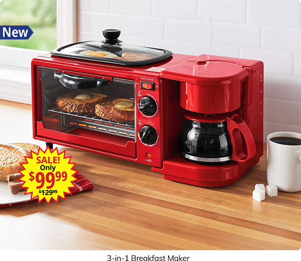 New. Sale. 3-in-1 Breakfast Maker Breakfast Maker. $99.99 