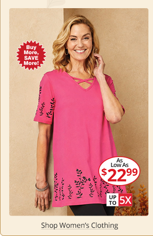 Crossover Neck Tunic. As low as $22.99. Shop Women’s Clothing.