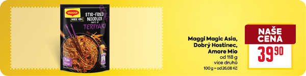 Banner: Maggi Asia nudle Teriyaki 130 g za 39,90 Kč