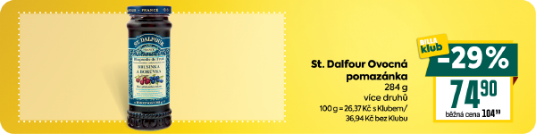 Banner: St. Dalfour Ovocná pomazánka 284 g za 74,90 Kč s BILLA klubem.