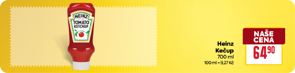 Banner: Heinz Kečup 700 ml za 64,90 Kč.