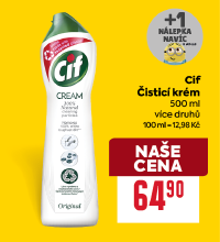 Banner: Cif Čistící krém 500 ml za 64,90 Kč + extra nálepka Mimoni.