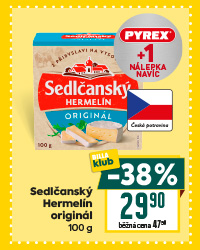Banner: Sedlčanský hermelín + nálepka Pyrex®