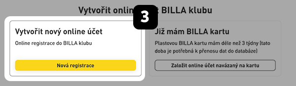BILLA klub registrace