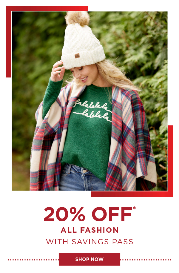 20% Off All Fashion With Savings Pass