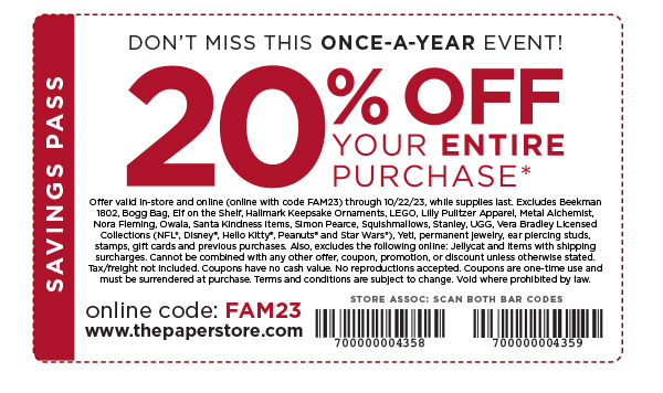 20% Off Your Entire Purchase