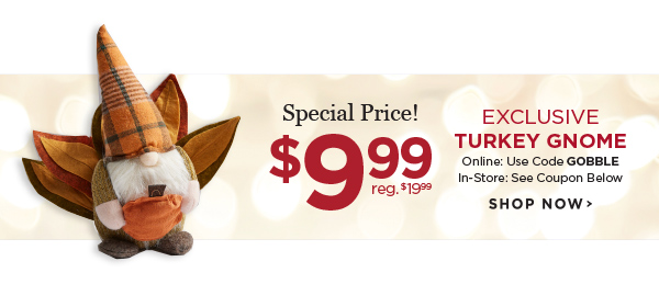 Special Price $9.99 Exclusive Turkey Gnome