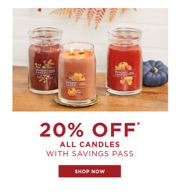 20% Off All Candles With Savings Pass