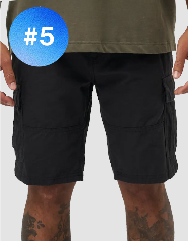 #5 - Plain Regular Cargo Short in Black