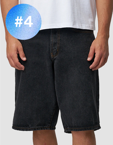 #4 - Baggy Fit Jort in Acid Black