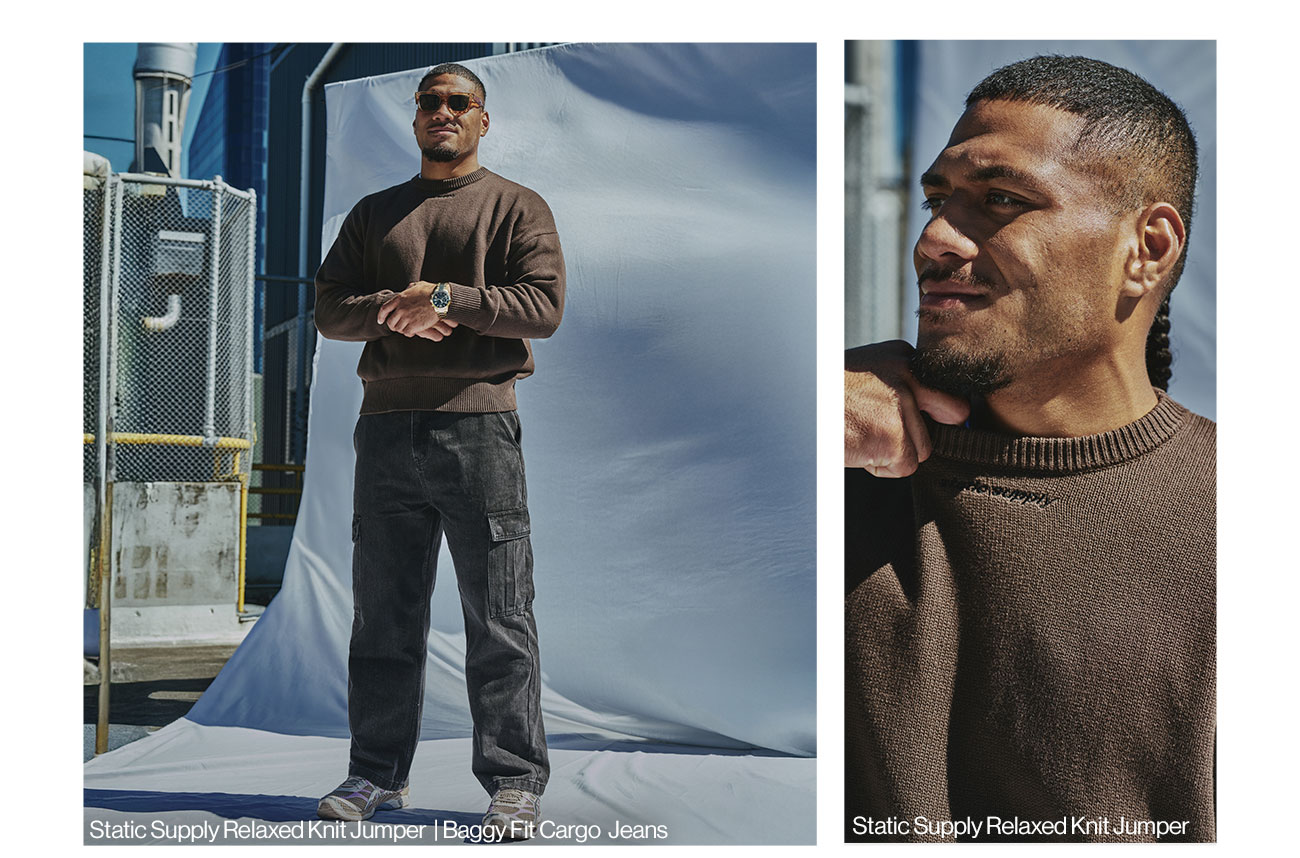 Static Supply Relaxed Knit Jumper in Brown