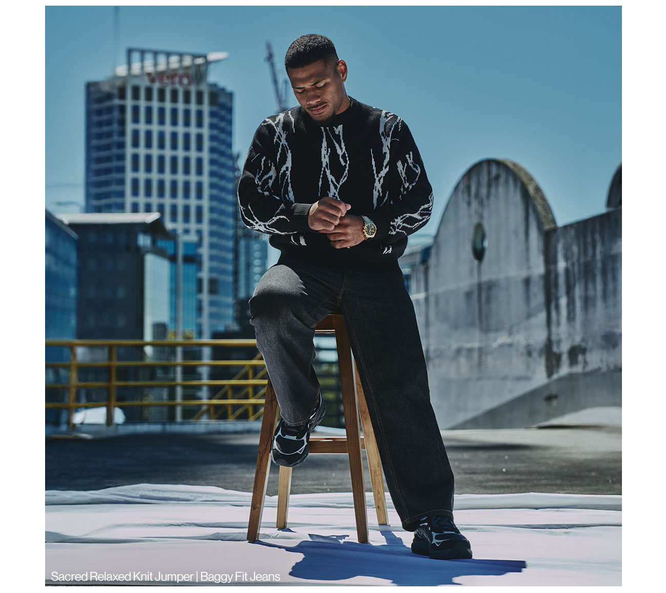 Sacred Relaxed Knit Jumper in Black