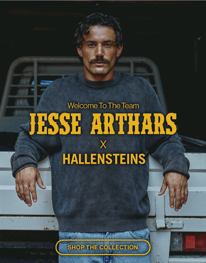 Welcome to the team. Jesse X Hallensteins. Shop the collection.