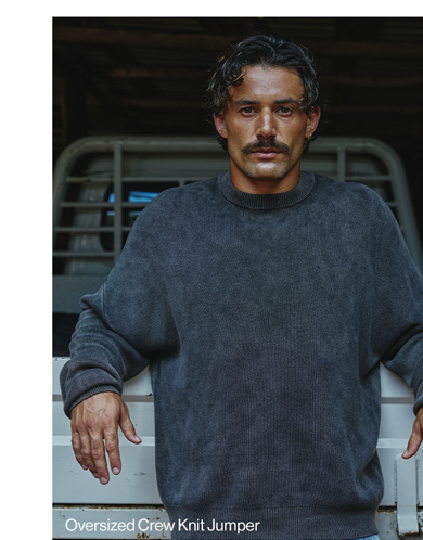 Oversized Crew Knit Jumper in Black