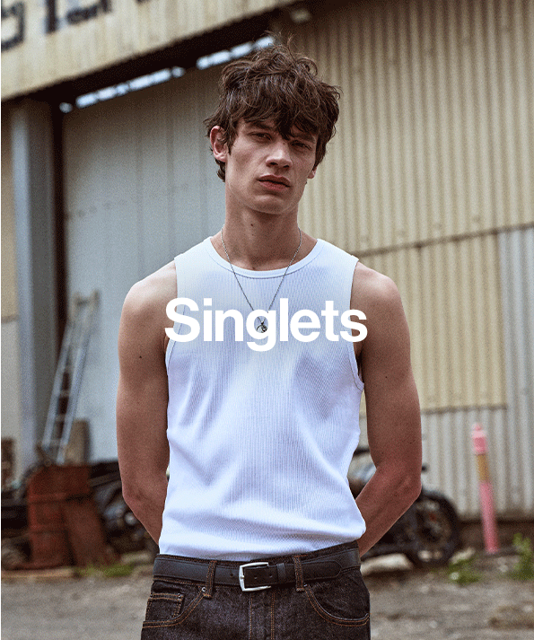 Ribbed Slim Fit Cotton Singlet in White