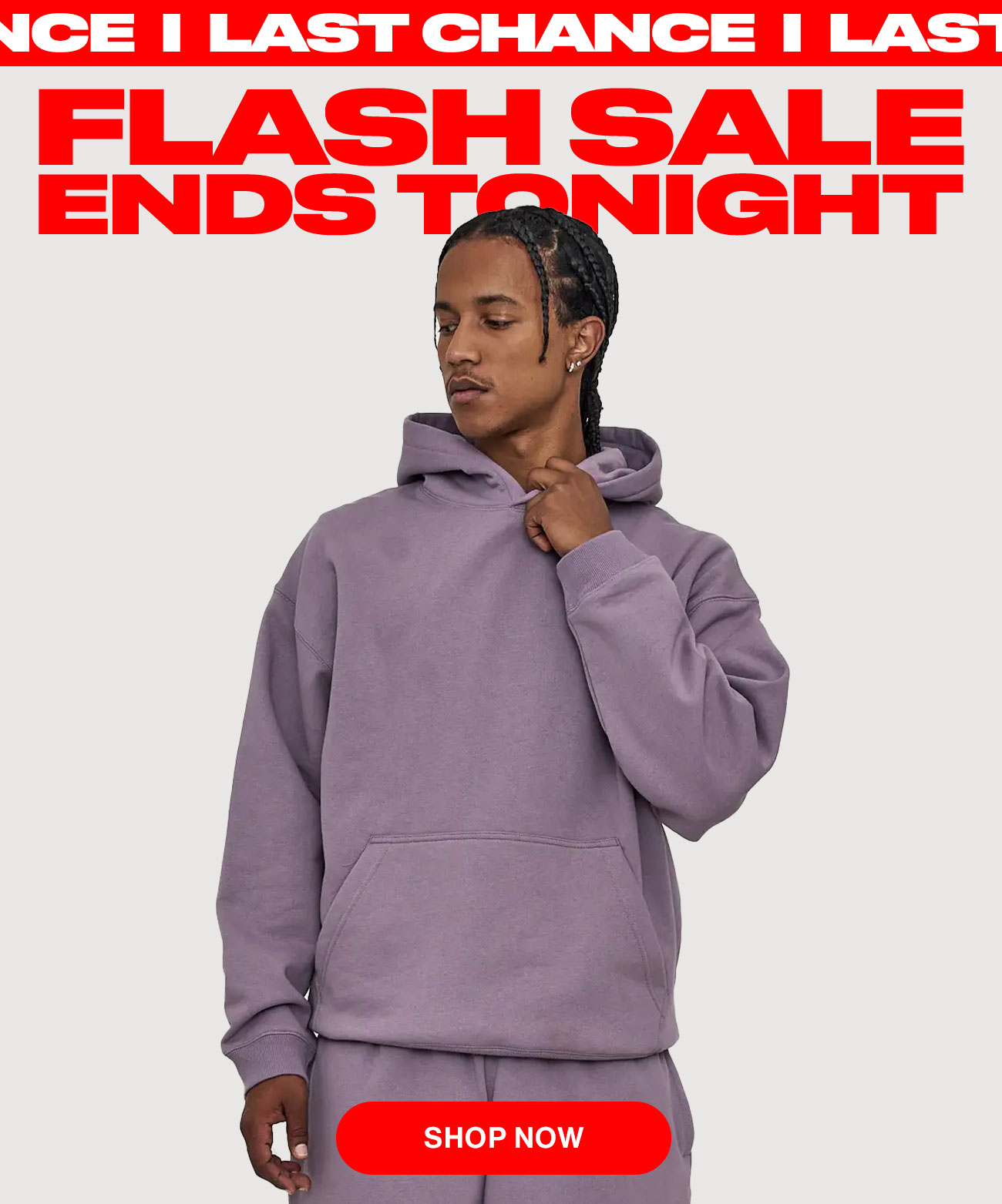 Last chance. Flash sale ends tonight. Shop now.