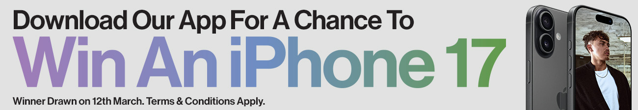 Download our app for a chance to win an iPhone 17