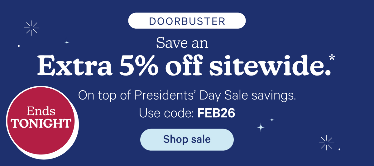 Extra 5% off sitewide with code: FEB26