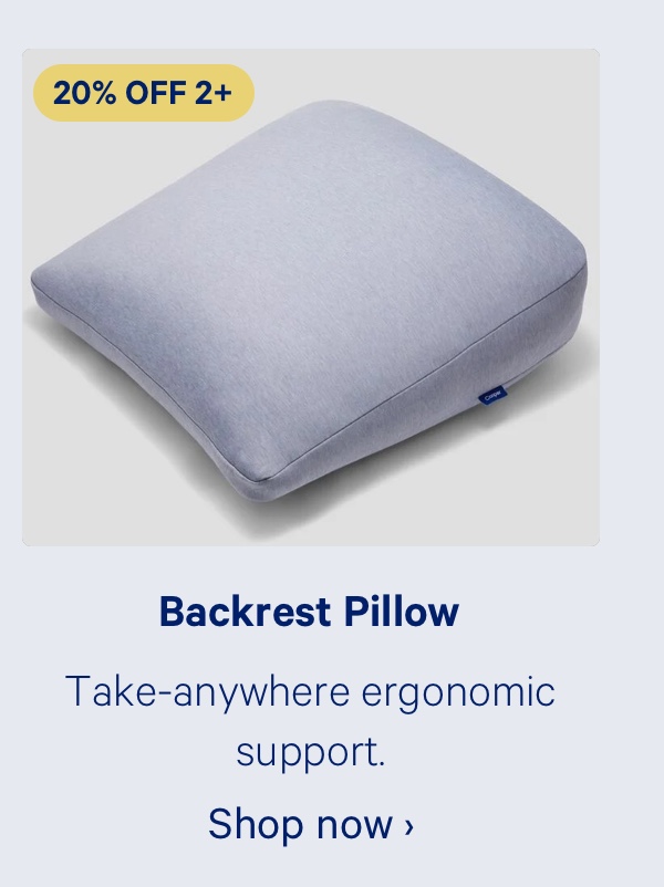 Backrest Pillow; Take-anywhere ergonomic support.