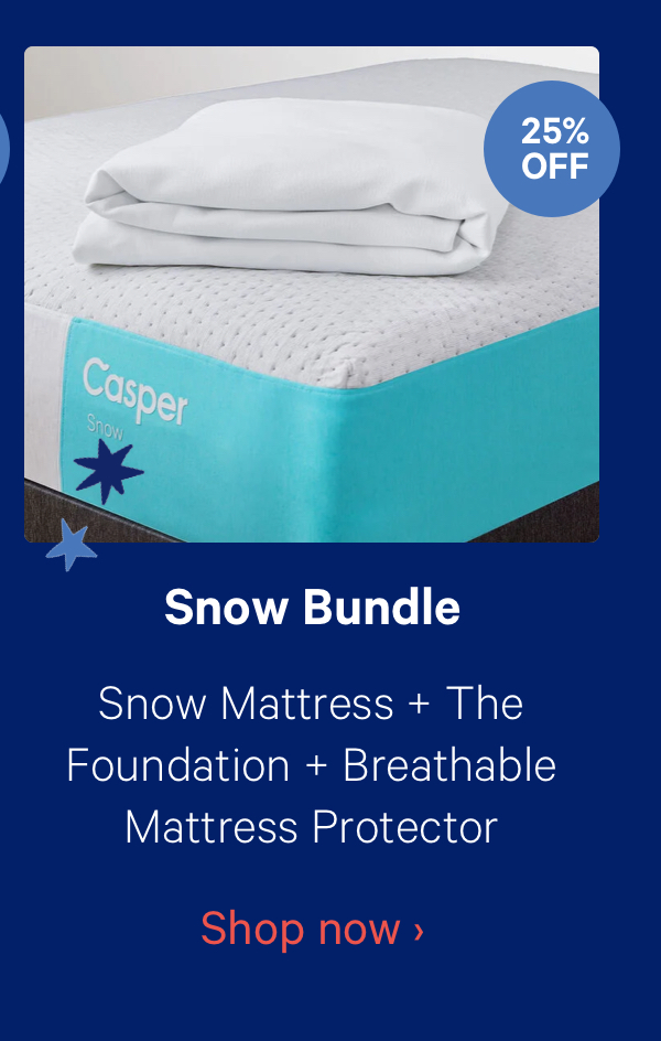 Snow Bundle; Snow Mattress + The Foundation + Breathable Mattress Protector