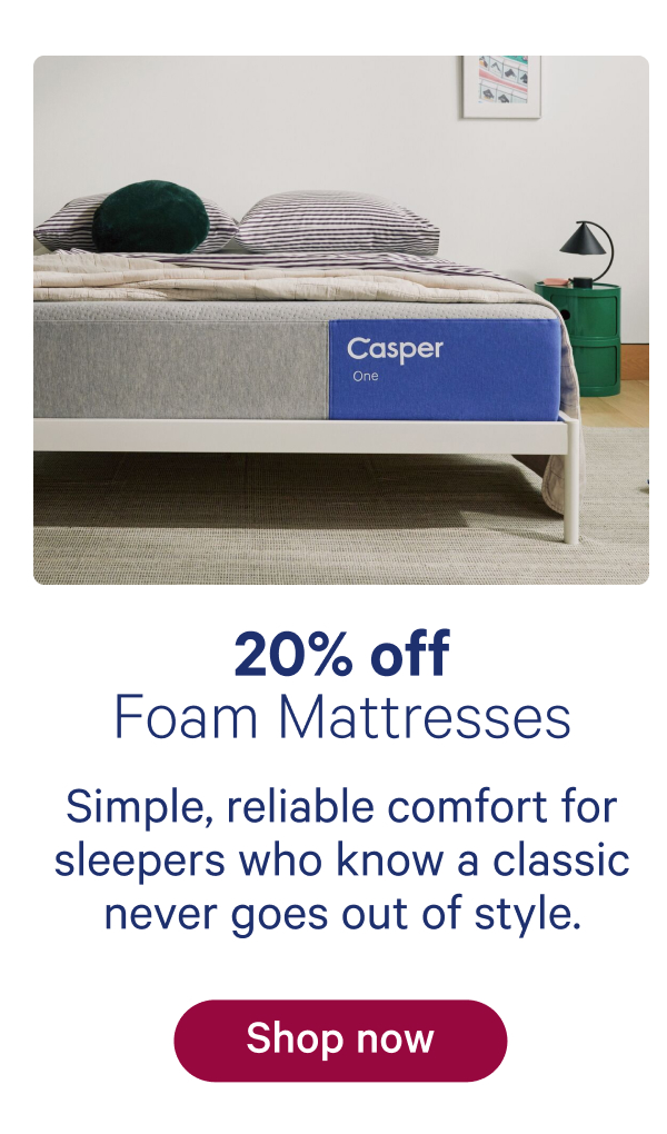 20% off Foam Mattresses
