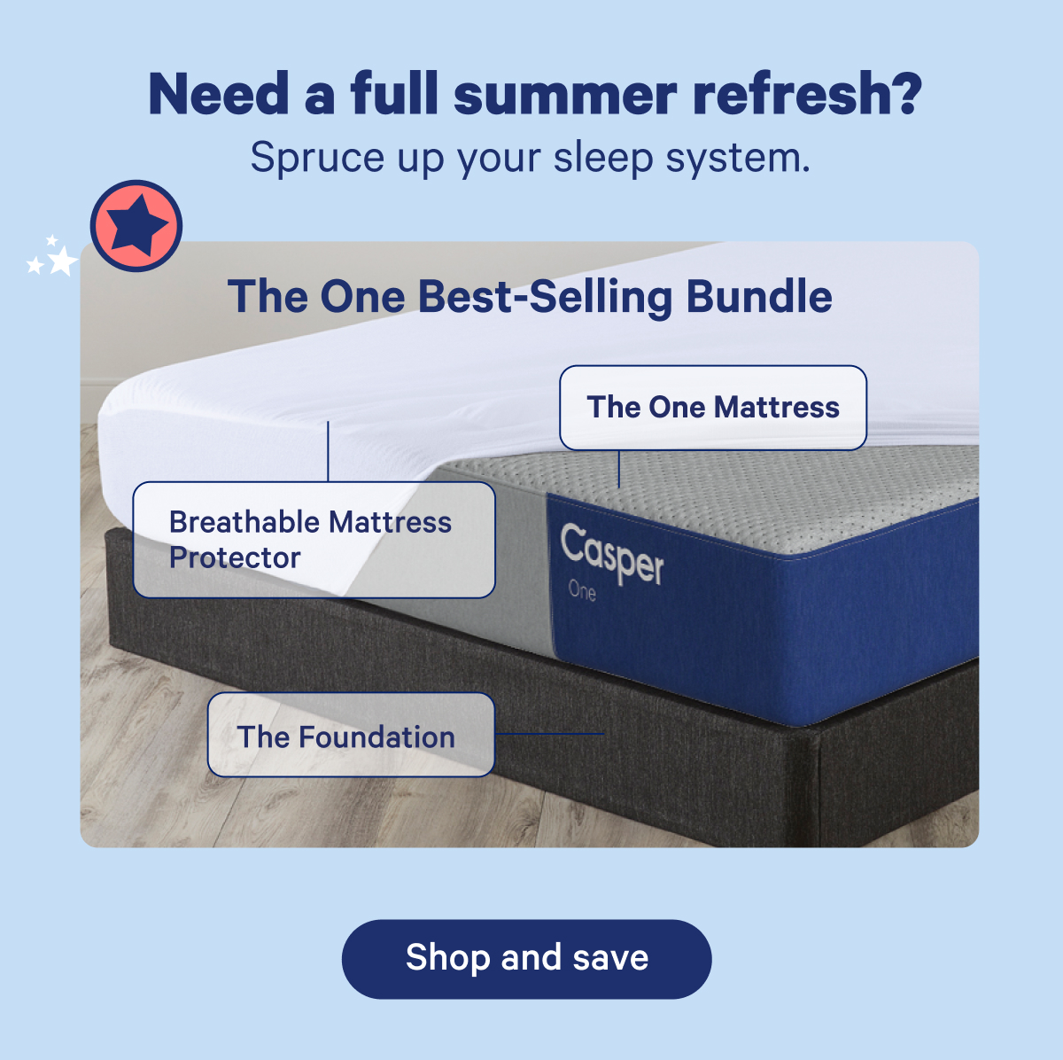 Need a full summer refresh? Spruce up your sleep system. The One Best-Selling Bundle