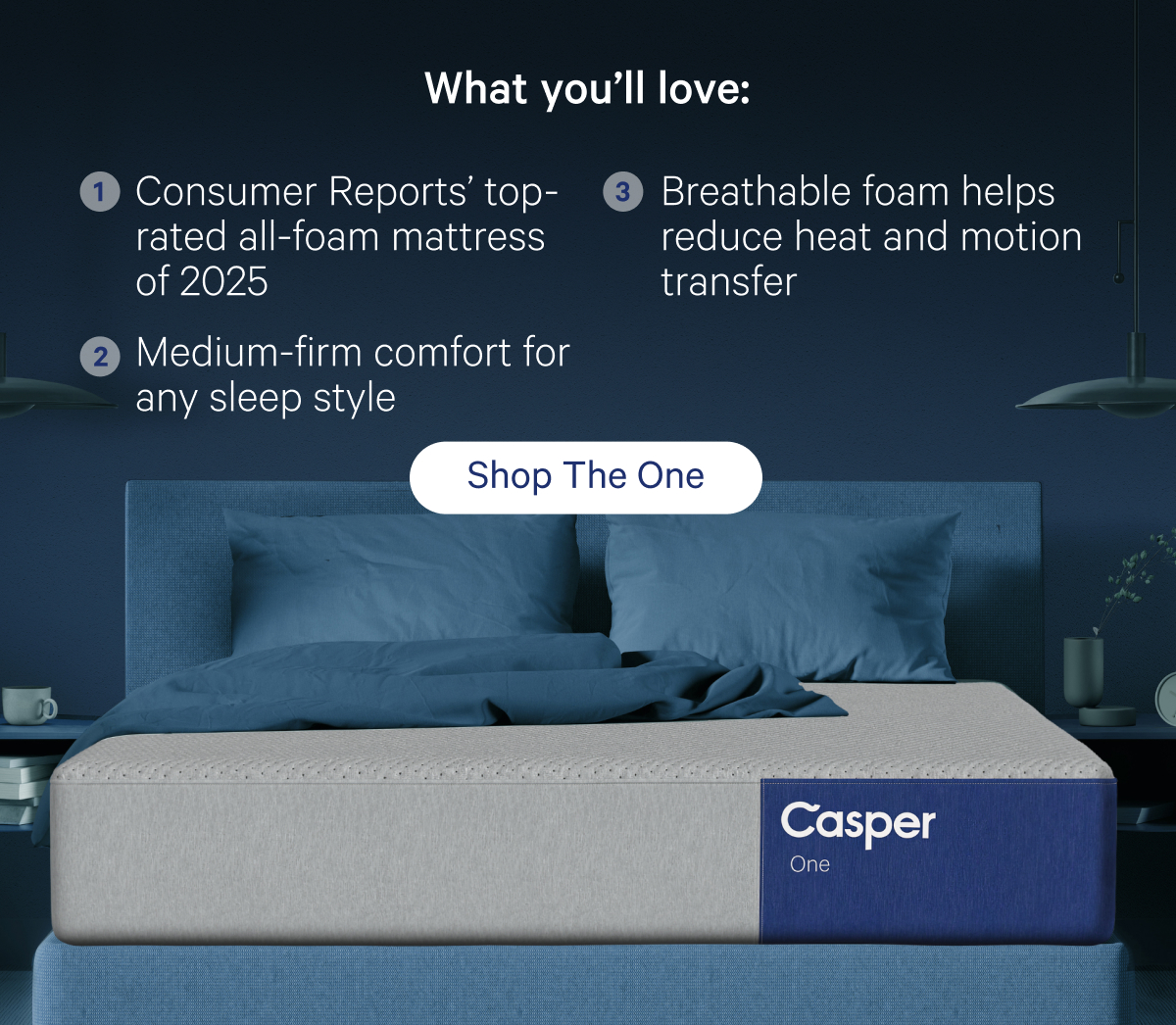 What you'll love: Consumer Reports' top-rated all-foam mattress of 2025., Medium-firm comfort for any sleep style, Breathable foam helps reduce heat and motion transfer