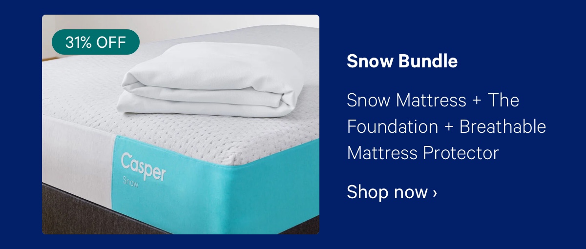 Snow Bundle; Snow Mattress + The Foundation + Breathable Mattress Protector