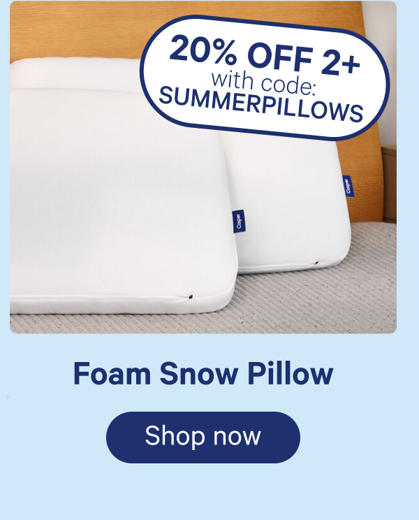 Foam Snow Pillow; 20% off 2+ with code: summerpillows