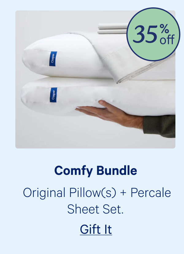 Comfy Bundle; Original Pillow(s) + Percale Sheet Set.