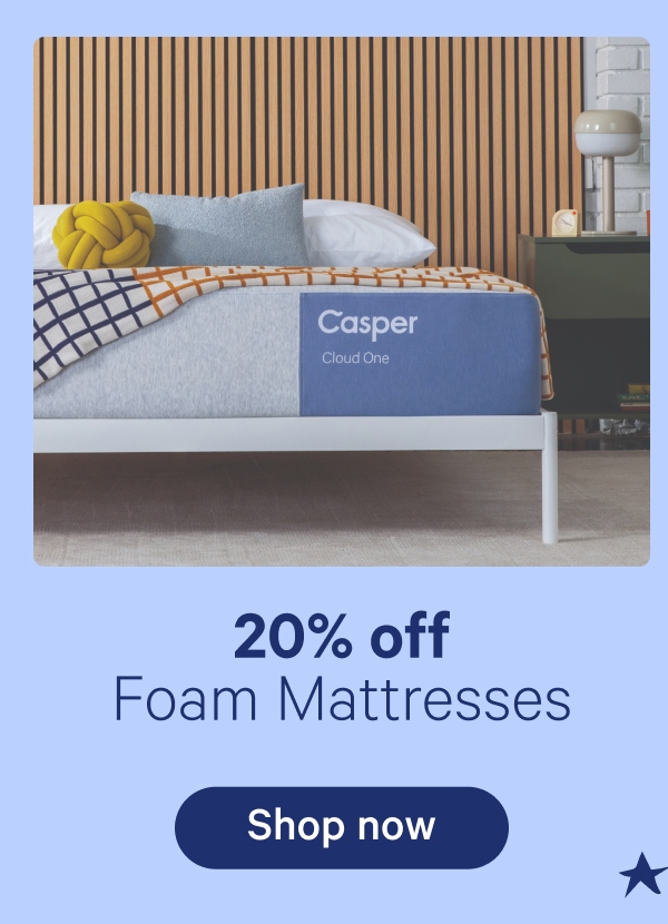 20% off foam mattresses